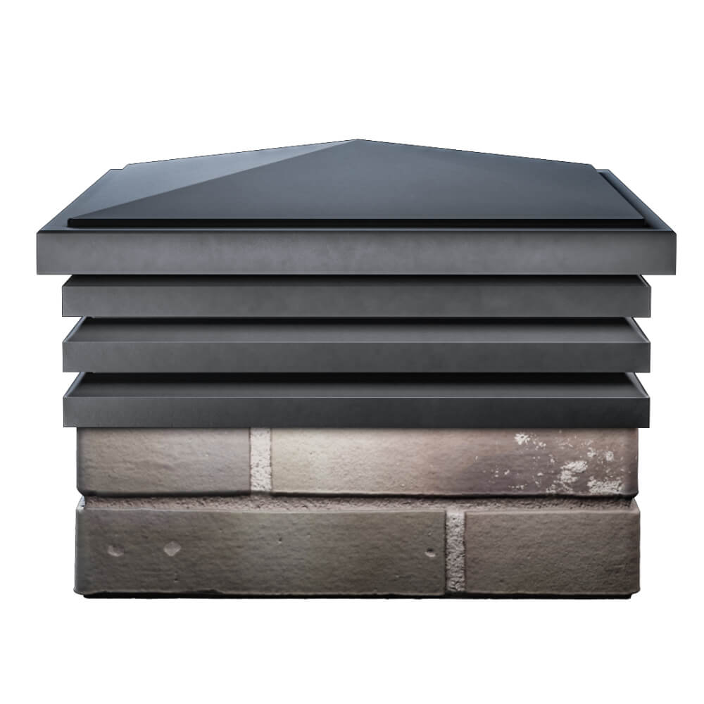 Колпак Zking Бона ХайТек Серый на столб 1.5х1.5 кирпича (385х385мм) Москва фото