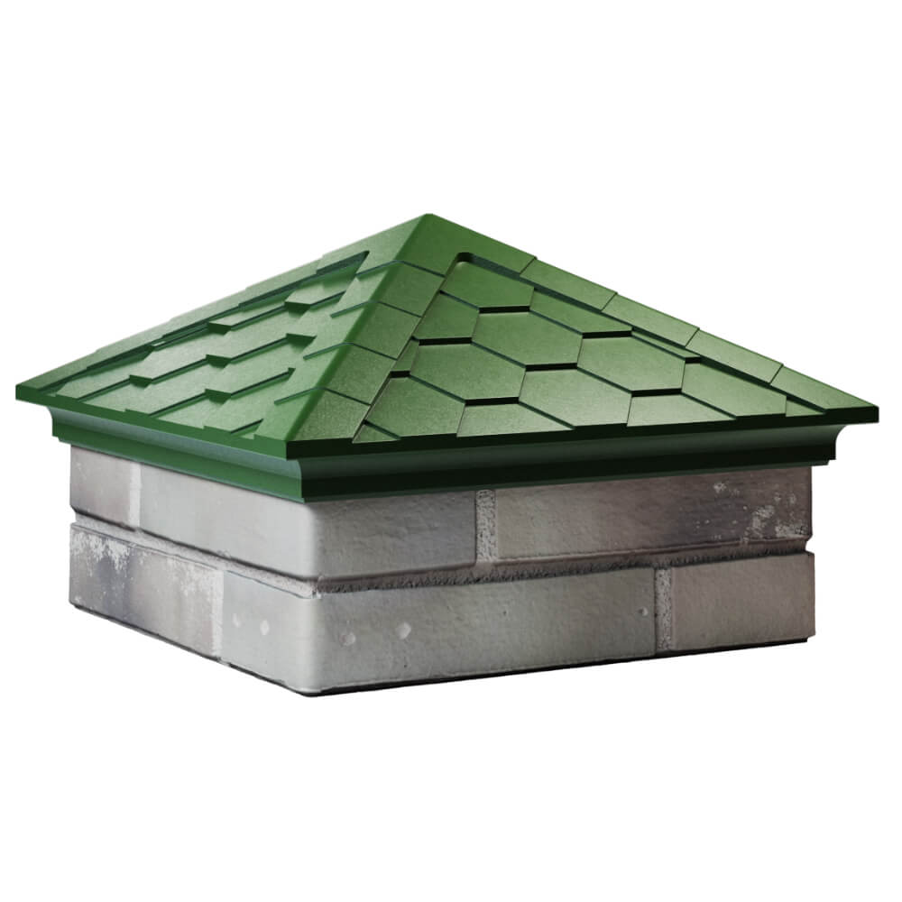 Колпак Zking Эверест Зеленый на столб 1.5х1.5 кирпича (390х390мм) в Москве фото