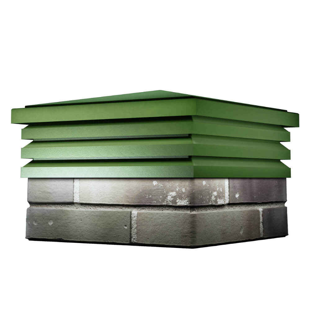 Колпак Zking Бона ХайТек Зеленый на столб 1.5х1.5 кирпича (385х385мм) в Москве фото