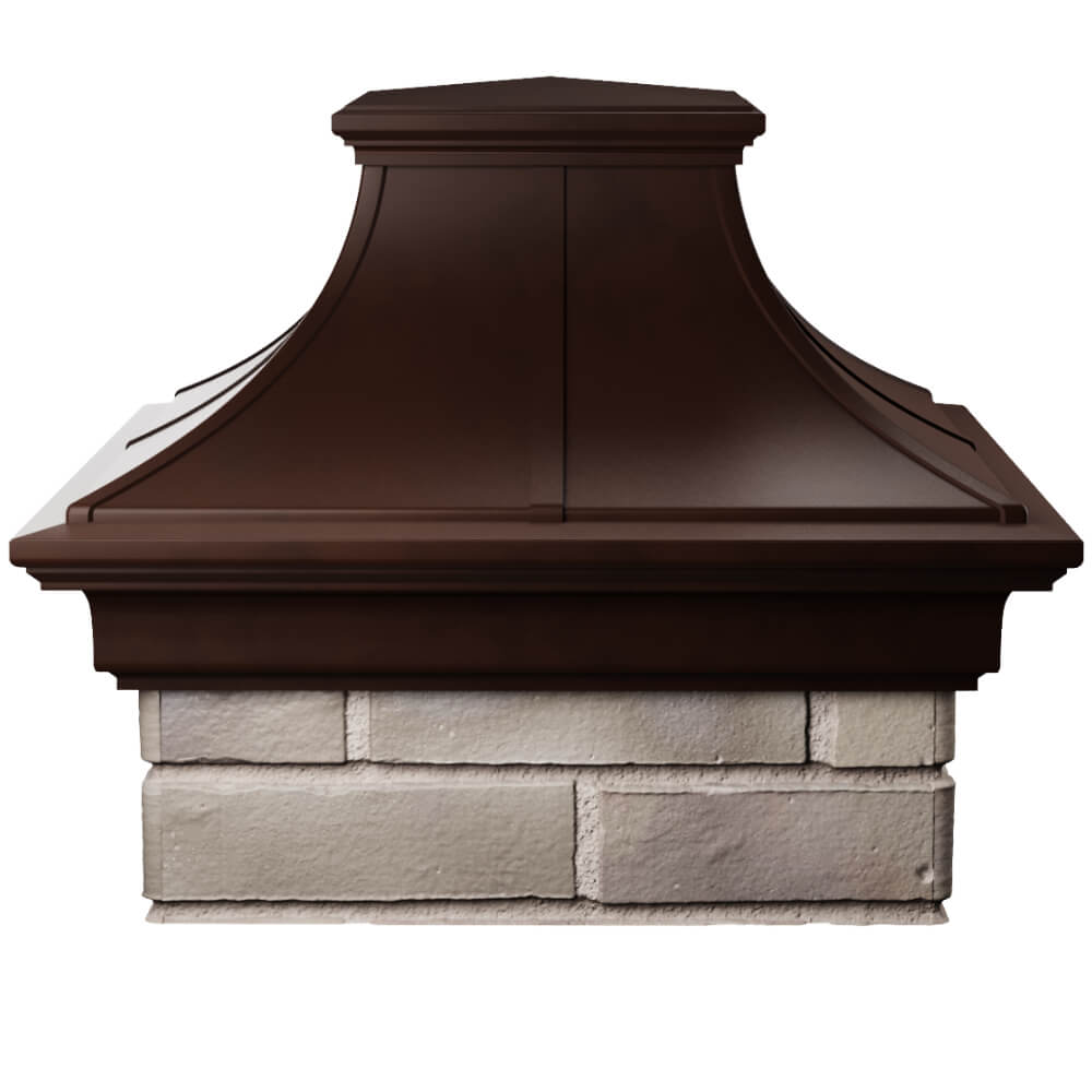 Колпак Zking Монблан Премиум Коричневый на столб 1.5х1.5 кирпича (385х385мм) Москва фото