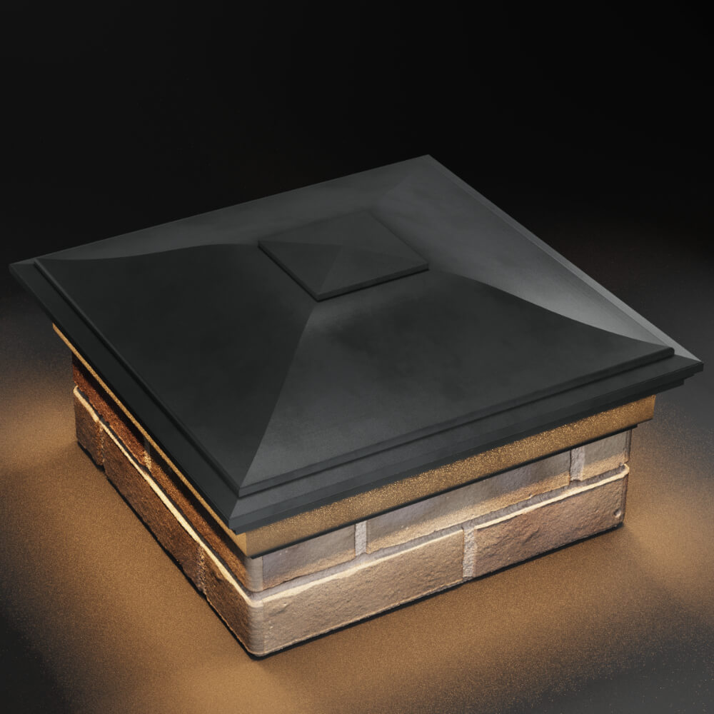 Колпак Zking Монблан Серый на столб 1.5х1.5 кирпича (385х385мм) с подсветкой в Москве фото