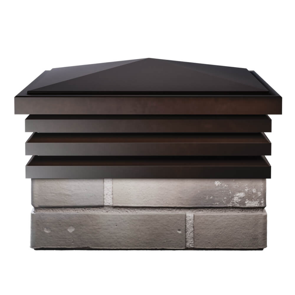 Колпак Zking Бона ХайТек Коричневый на столб 1.5х1.5 кирпича (385х385мм) Москва фото