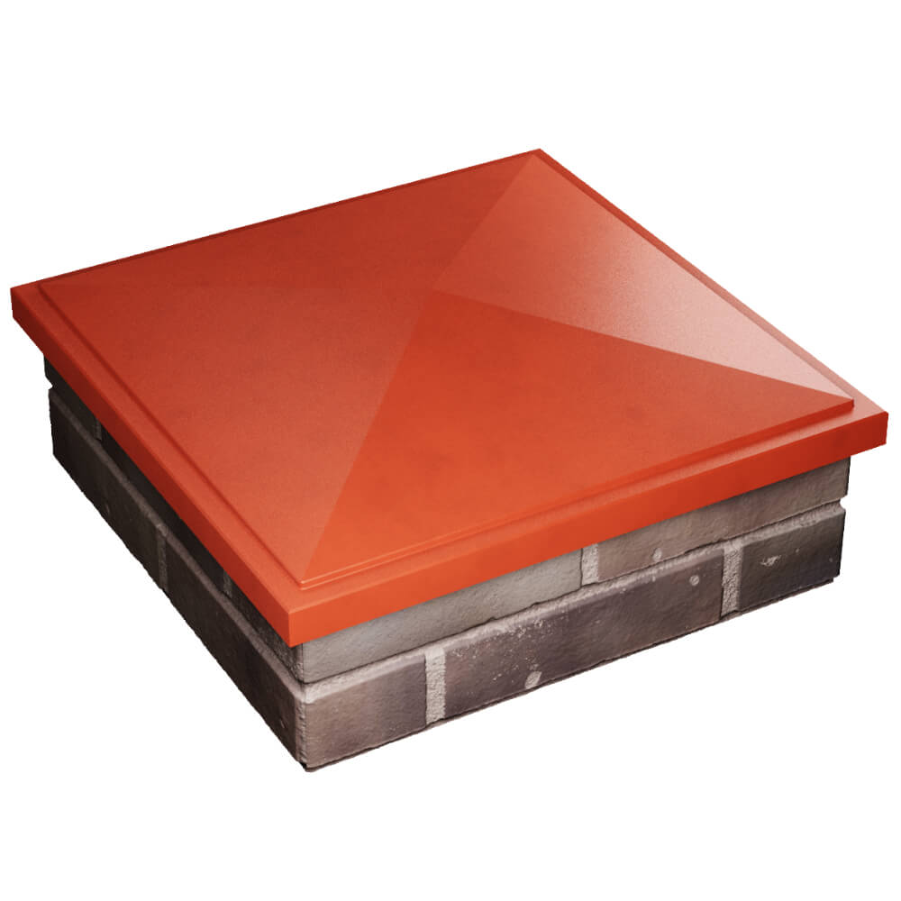 Колпак Zking БонаМоно Красный на столб 2х2 кирпича (515х515, 530х530мм) в Москве фото