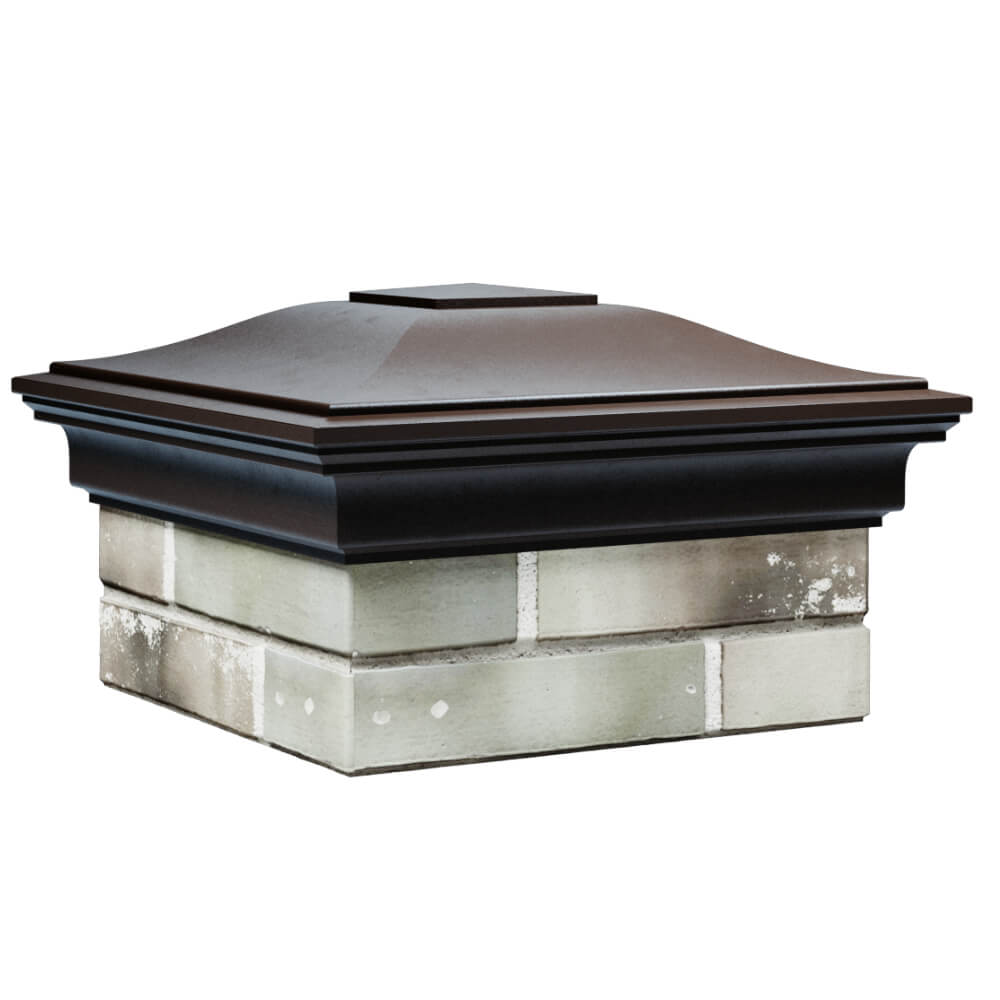 Колпак Zking Монблан Коричневый на столб 1.5х1.5 кирпича (385х385мм) в Москве фото