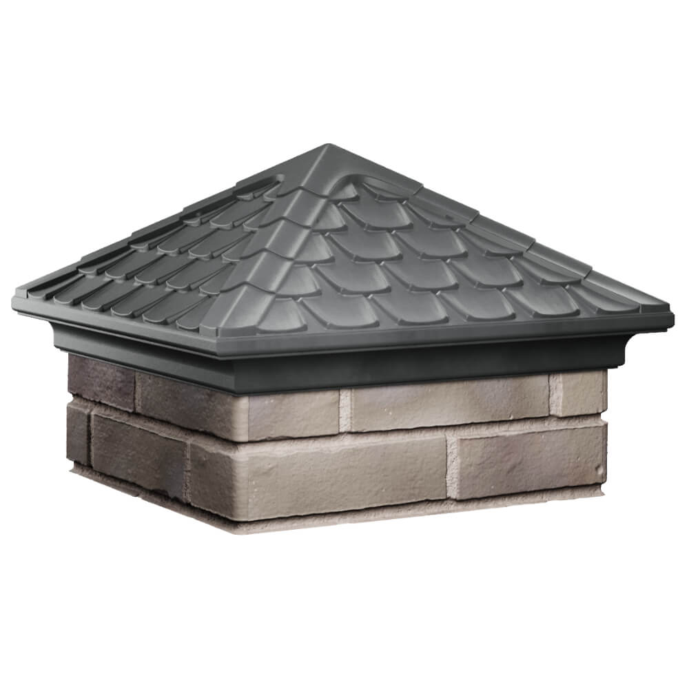 Колпак Zking Эльбрус Серый на столб 1.5х1.5 кирпича (385х385мм) в Москве фото