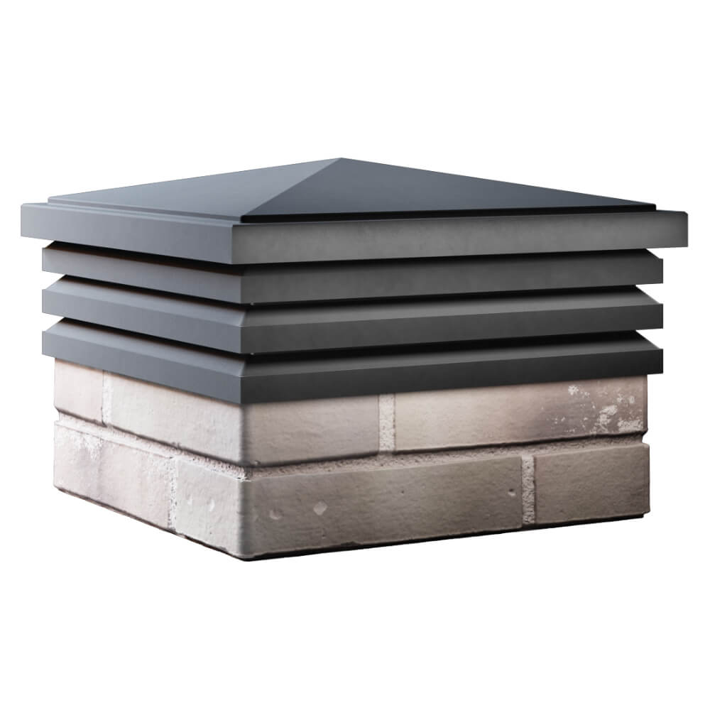 Колпак Zking Бона ХайТек Серый на столб 1.5х1.5 кирпича (385х385мм) в Москве фото