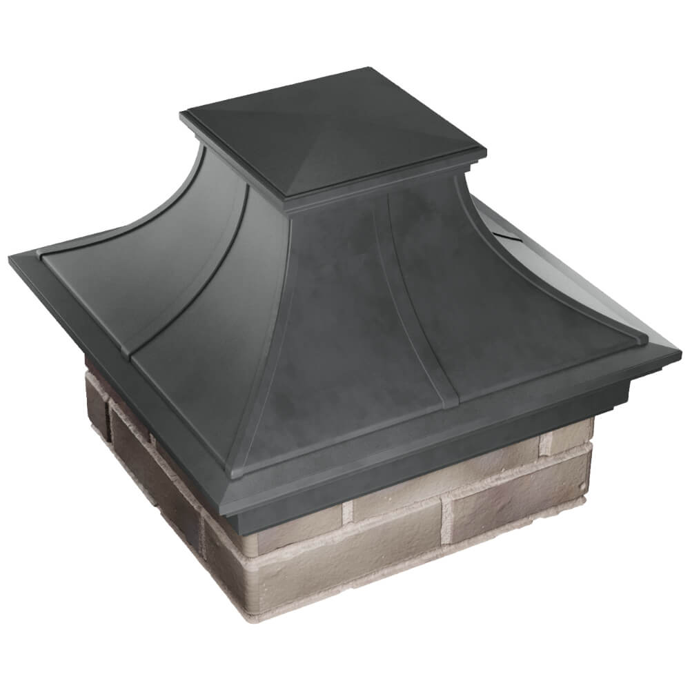 Колпак Zking Монблан Премиум Серый на столб 1.5х1.5 кирпича (385х385мм) в Москве фото