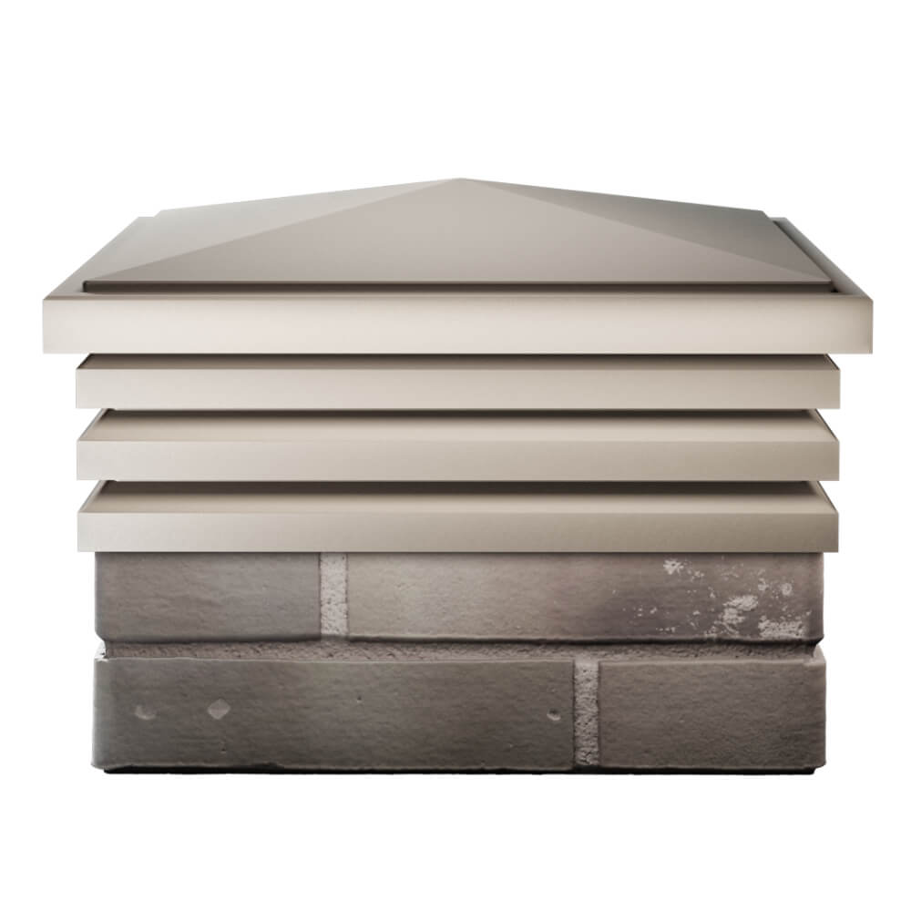 Колпак Zking Бона ХайТек Бежевый на столб 1.5х1.5 кирпича (385х385мм) Москва фото