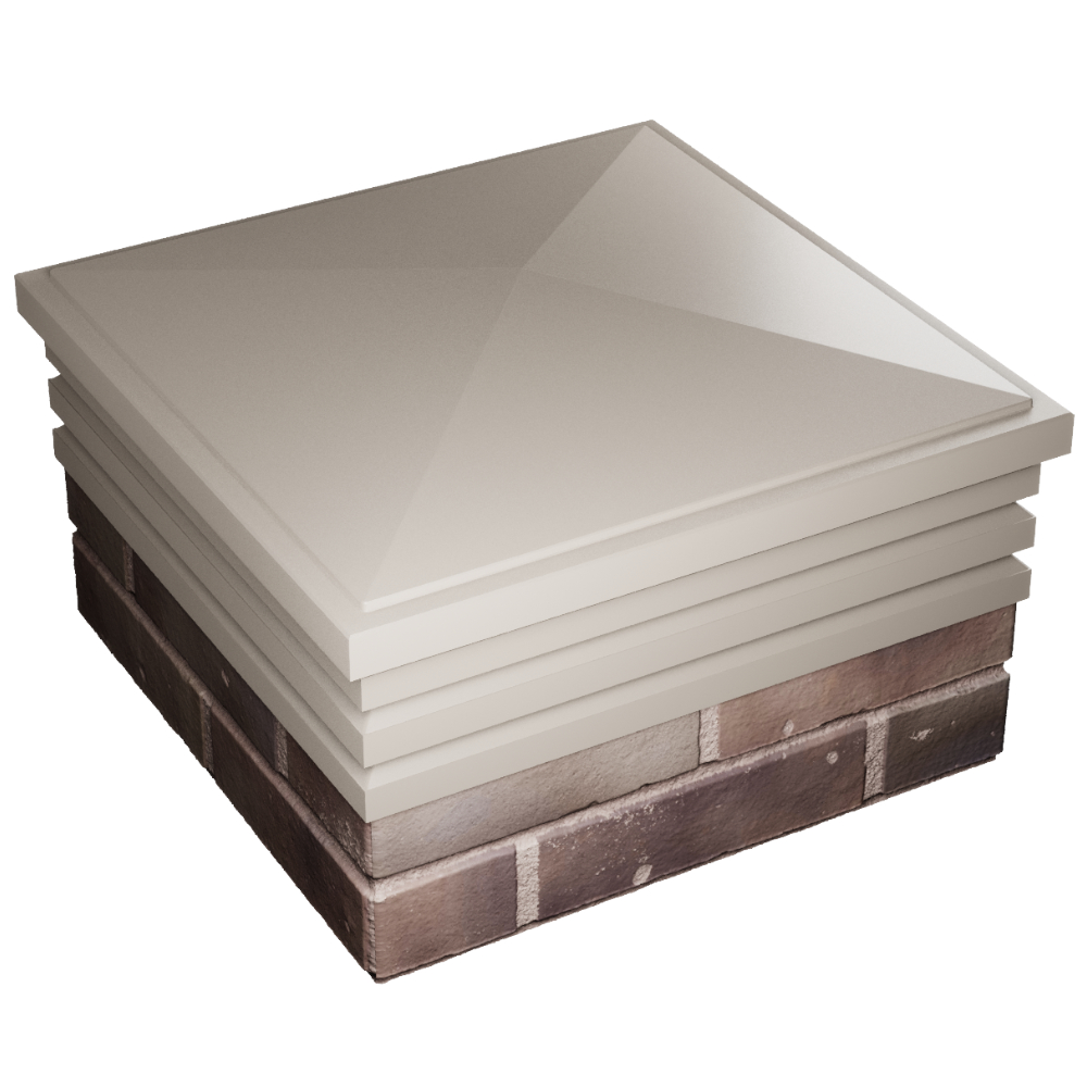 Колпак Zking Бона ХайТек Бежевый на столб 2х2 кирпича (513х513мм) в Москве фото