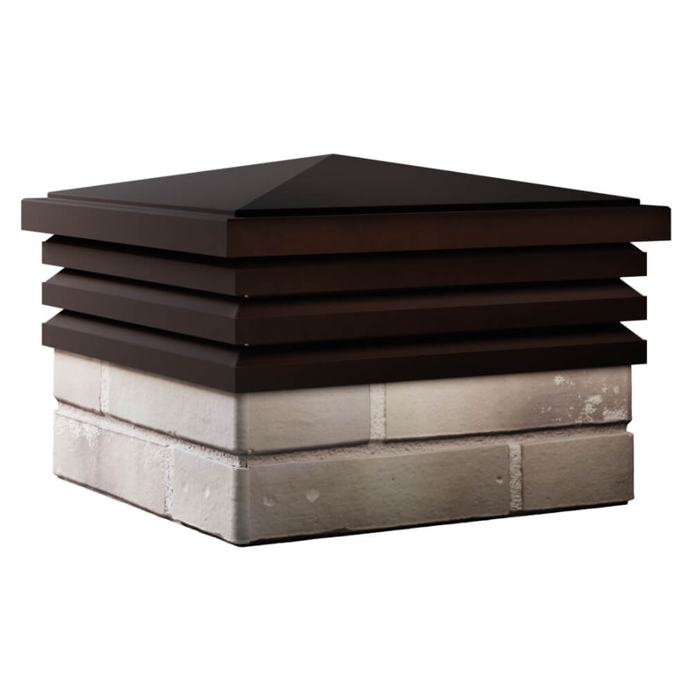 Колпак Zking Бона ХайТек Коричневый на столб 1.5х1.5 кирпича (385х385мм) в Москве фото