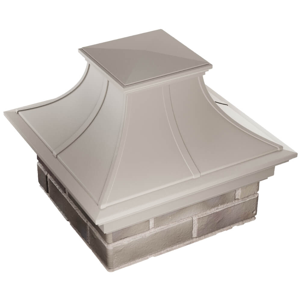 Колпак Zking Монблан Премиум Бежевый на столб 1.5х1.5 кирпича (385х385мм) в Москве фото