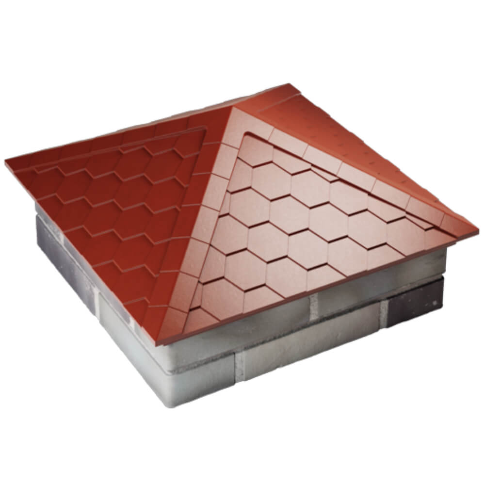 Колпак Zking Эверест Красный на столб 2х2 кирпича (535х535мм) Москва фото